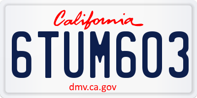 CA license plate 6TUM603