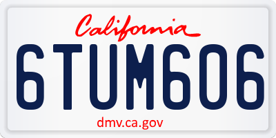 CA license plate 6TUM606