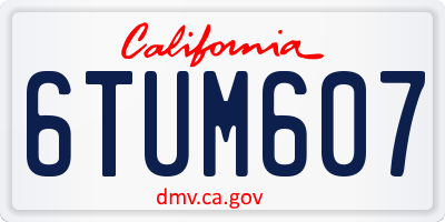 CA license plate 6TUM607