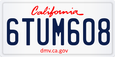 CA license plate 6TUM608