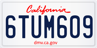 CA license plate 6TUM609