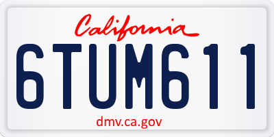 CA license plate 6TUM611