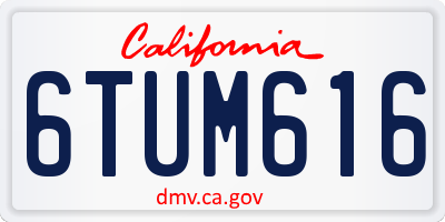 CA license plate 6TUM616