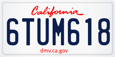CA license plate 6TUM618