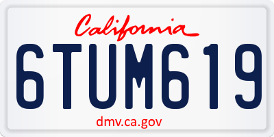 CA license plate 6TUM619