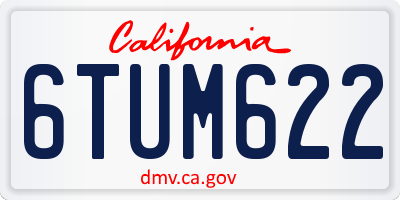 CA license plate 6TUM622