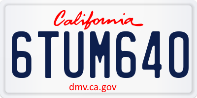 CA license plate 6TUM640