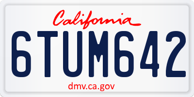 CA license plate 6TUM642