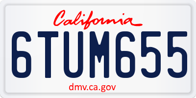 CA license plate 6TUM655