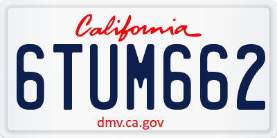 CA license plate 6TUM662