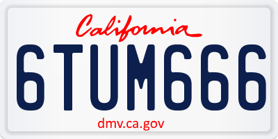 CA license plate 6TUM666