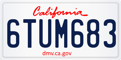 CA license plate 6TUM683
