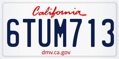CA license plate 6TUM713