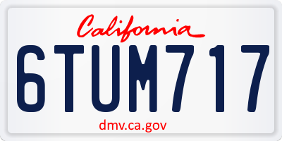 CA license plate 6TUM717