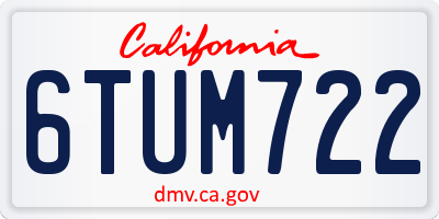 CA license plate 6TUM722