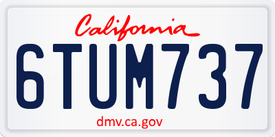 CA license plate 6TUM737