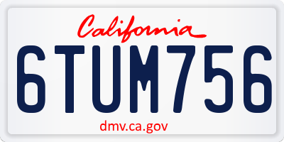 CA license plate 6TUM756