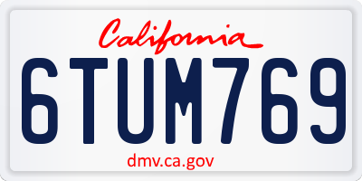 CA license plate 6TUM769