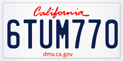 CA license plate 6TUM770