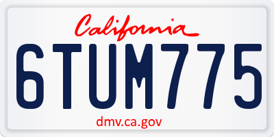 CA license plate 6TUM775