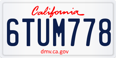CA license plate 6TUM778