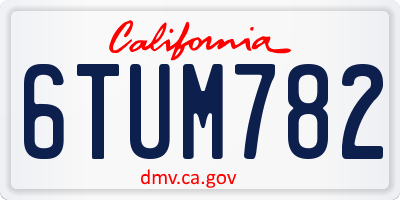 CA license plate 6TUM782