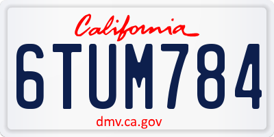 CA license plate 6TUM784
