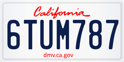 CA license plate 6TUM787