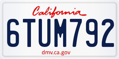 CA license plate 6TUM792