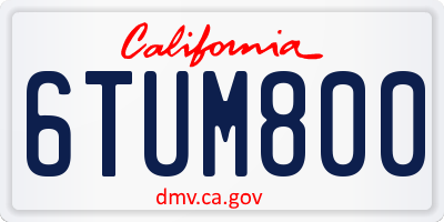 CA license plate 6TUM800