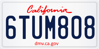 CA license plate 6TUM808