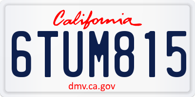 CA license plate 6TUM815