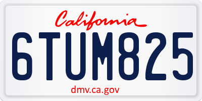CA license plate 6TUM825