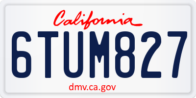 CA license plate 6TUM827