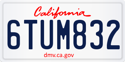 CA license plate 6TUM832