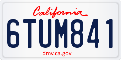 CA license plate 6TUM841