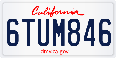 CA license plate 6TUM846