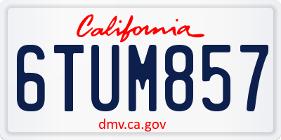 CA license plate 6TUM857