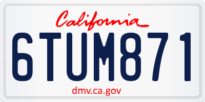 CA license plate 6TUM871