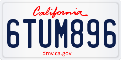 CA license plate 6TUM896