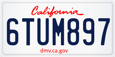 CA license plate 6TUM897