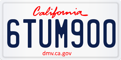 CA license plate 6TUM900