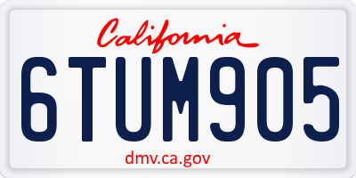 CA license plate 6TUM905