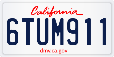 CA license plate 6TUM911