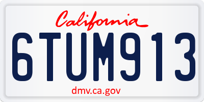 CA license plate 6TUM913