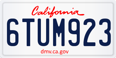 CA license plate 6TUM923