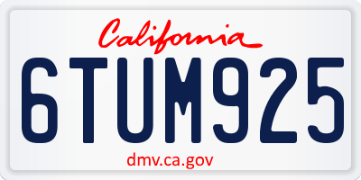 CA license plate 6TUM925