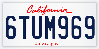 CA license plate 6TUM969