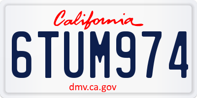 CA license plate 6TUM974