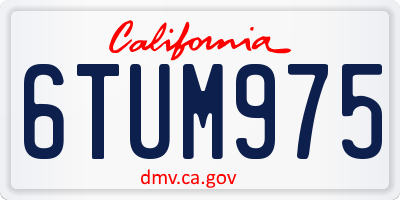 CA license plate 6TUM975